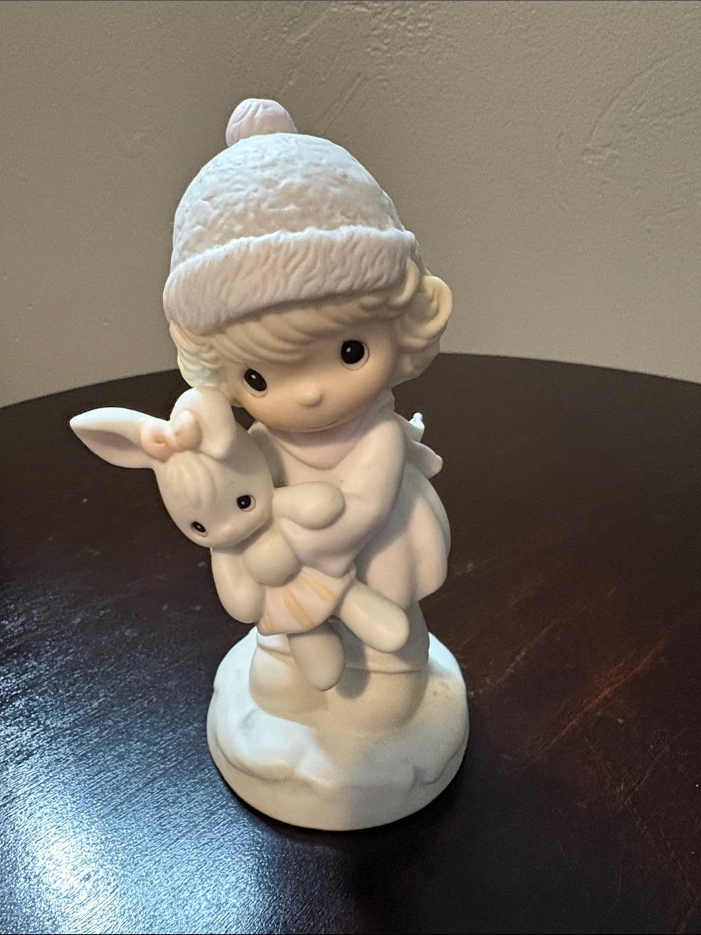 Precious Moments White Winter Child Figurine with Bunny